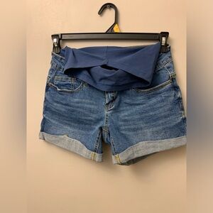 Blue Denim Maternity Shorts